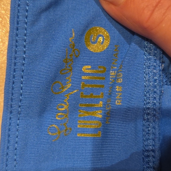 Lilly Pulitzer Luxletic Blue/White Zela Tiered Leisure Skort - Picture 2 of 9